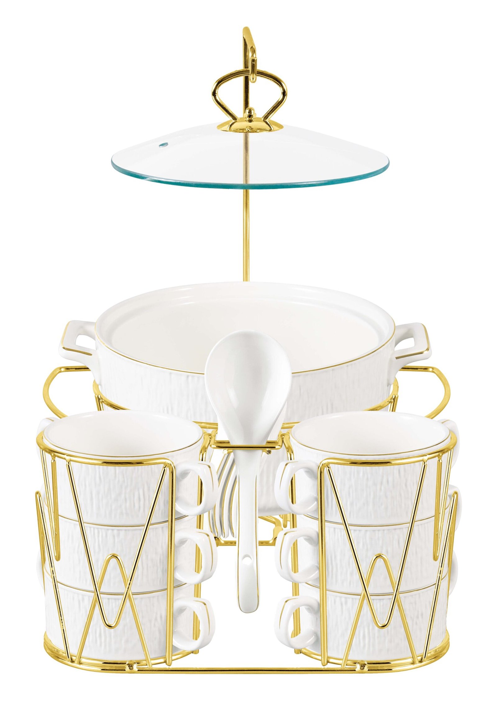 ORCHID 16PCS EMBOSSED SOUP SET
