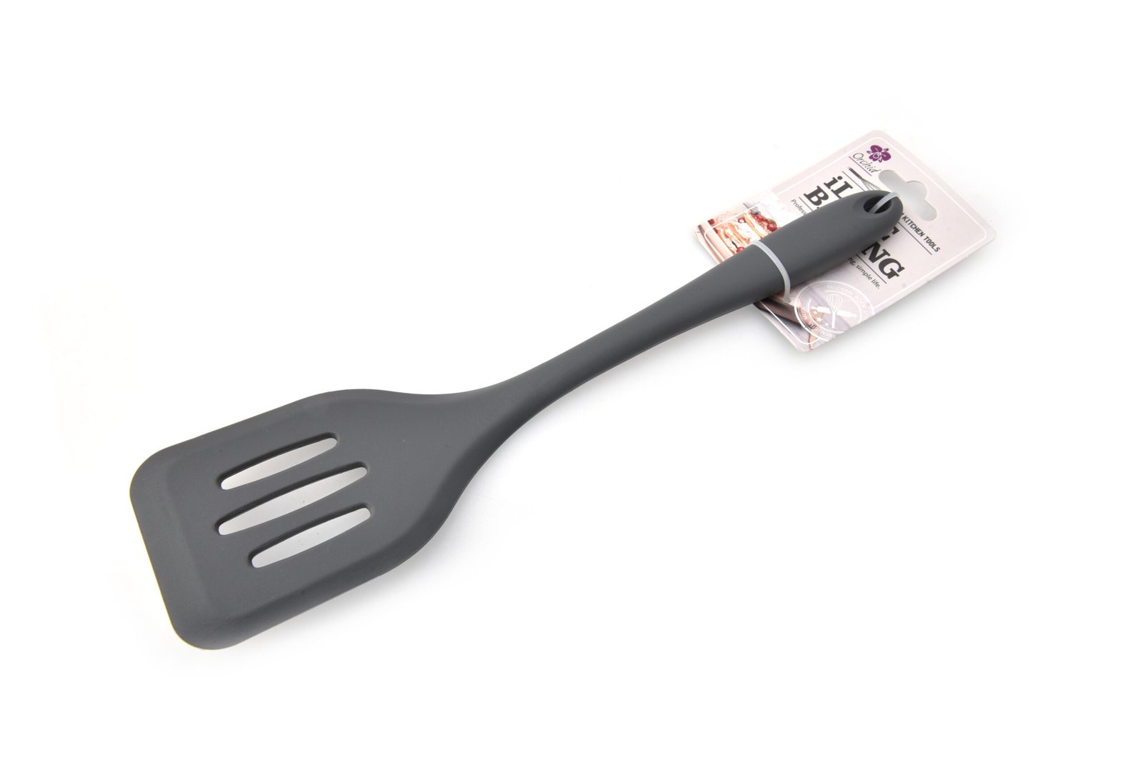 ORCHID ILB 11.5" SLOTTED SILICONE TURNER GREY
