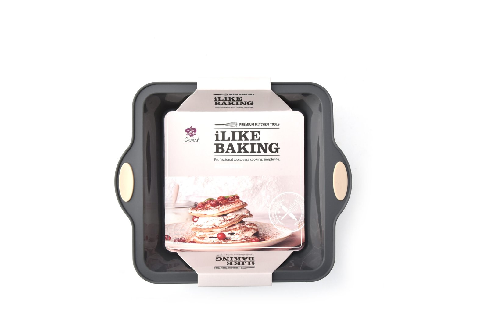 ORCHID ILB SQUARE SILICONE BAKING MOULD GREY