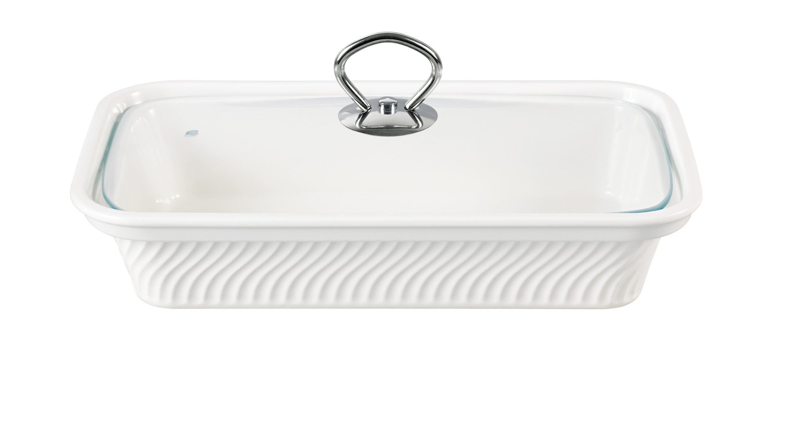 rectangular casserole dish with lid
