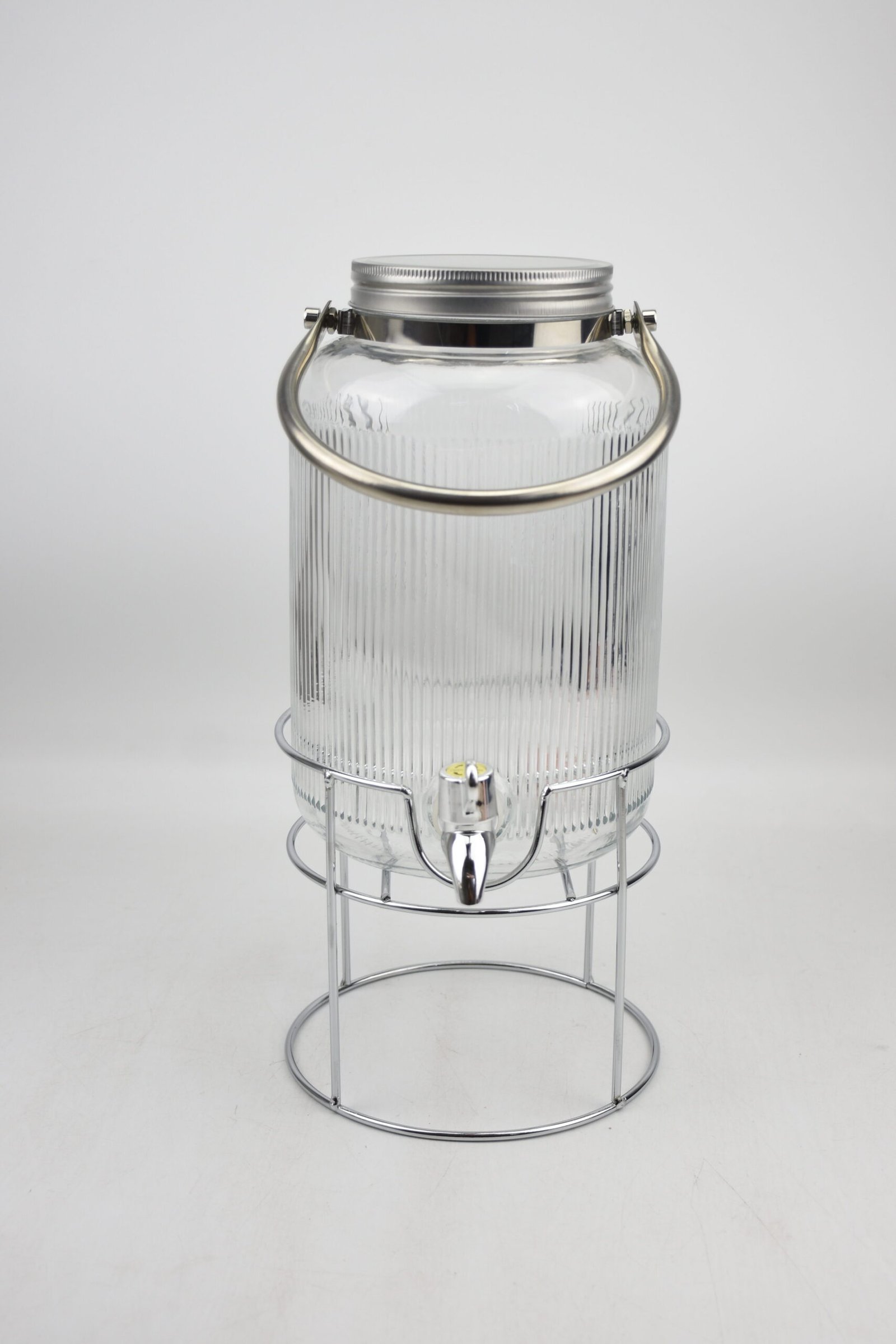 ORCHID 4L GLASS DISPENSER WITH METAL HANDLE AND STAND