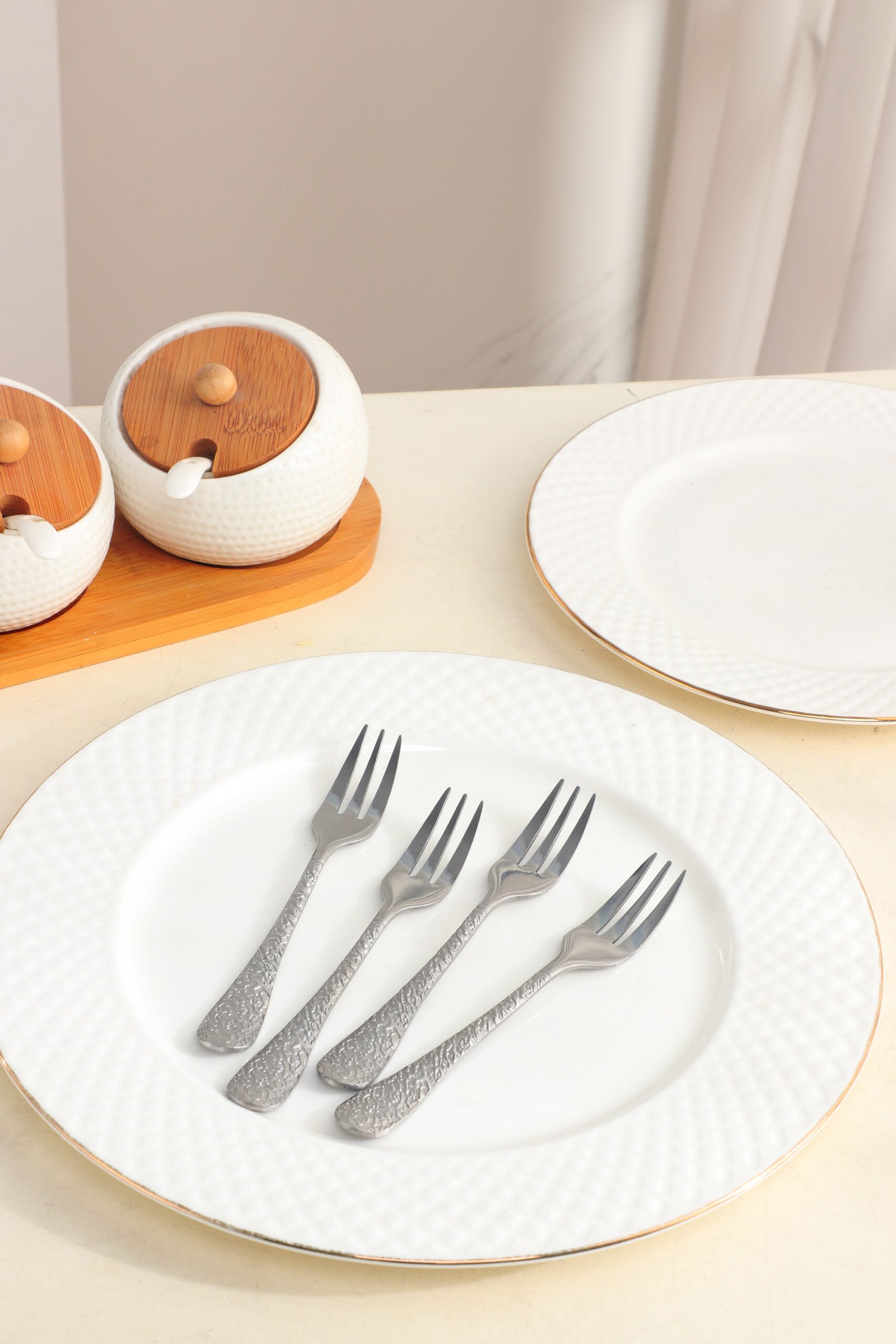 ORCHID ARTISTIC SS SET OF 4 CAKE FORKS