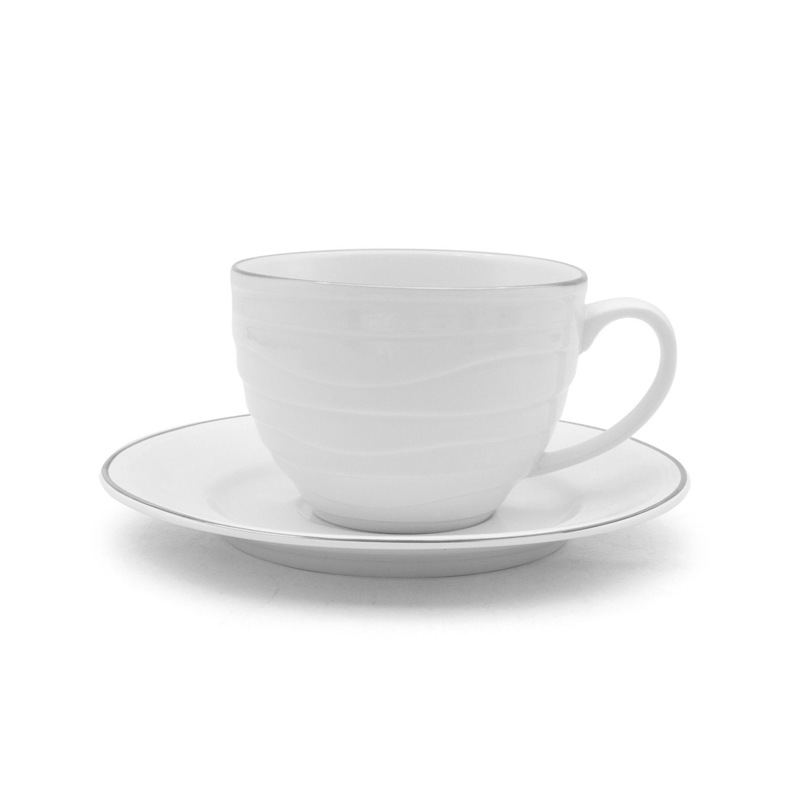 ORCHID 12PCS NBC CUP AND SAUCER SET EMBOSSED RIPPLE