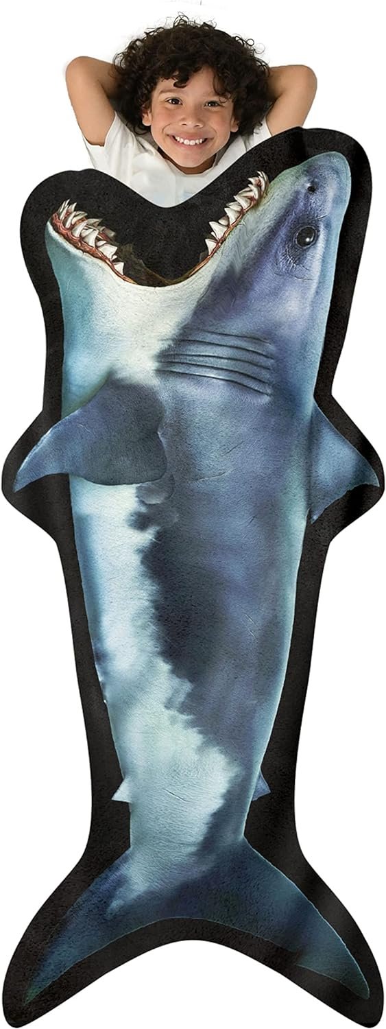 BLANKIE TAILS PHOTO REAL SHARK BLANKET