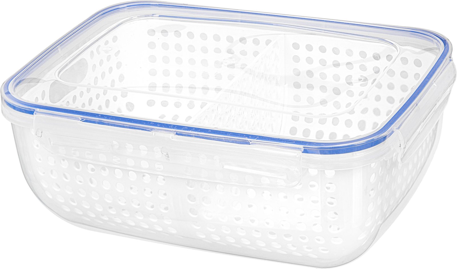 BAGER COOK & LOCK RECT STORAGE CONTAINER W/STRAINER 4L GREY