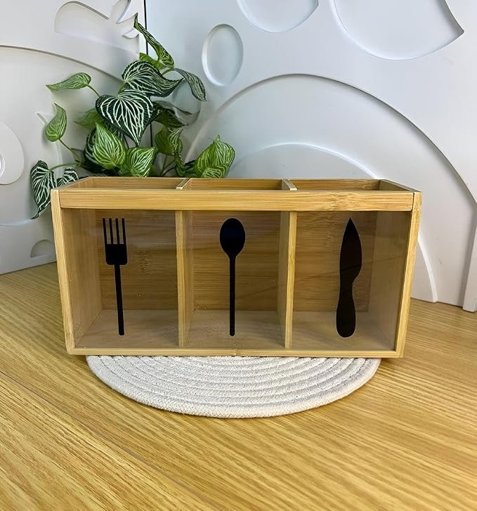 wooden cutlery box