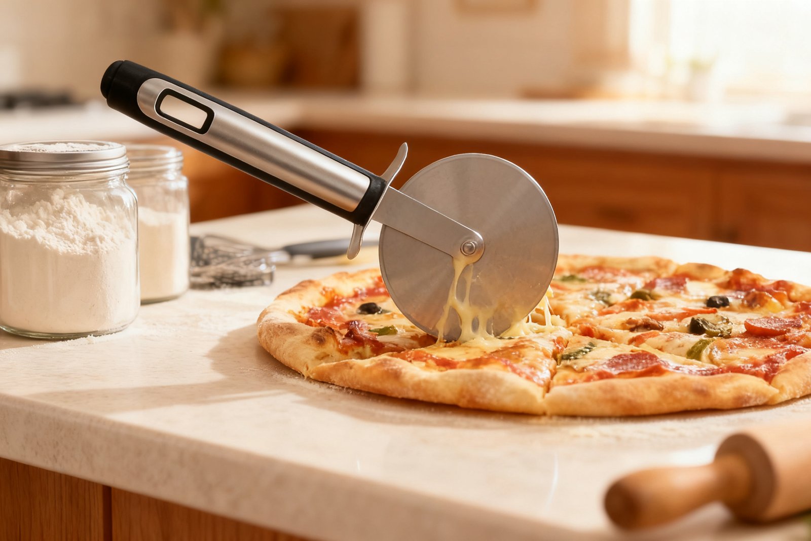 KS38-ST21 (6) pizza cutter stainless steel