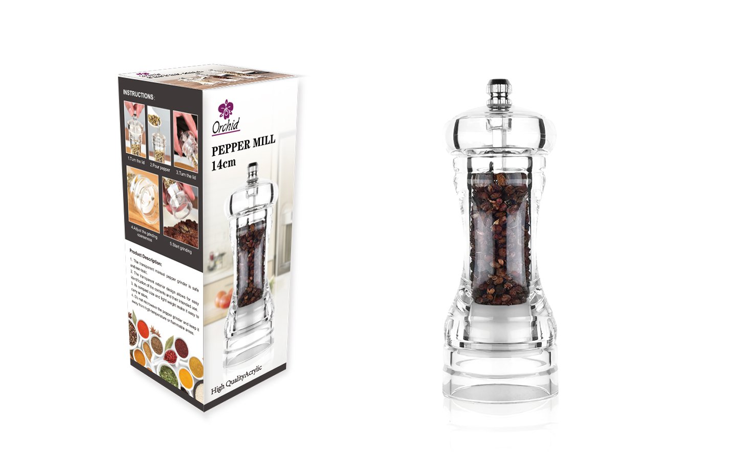 acrylic pepper grinder