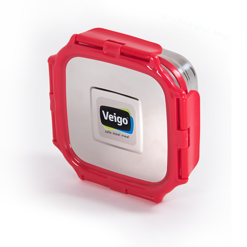 Veigo Medium SS Lunch Box (Red)